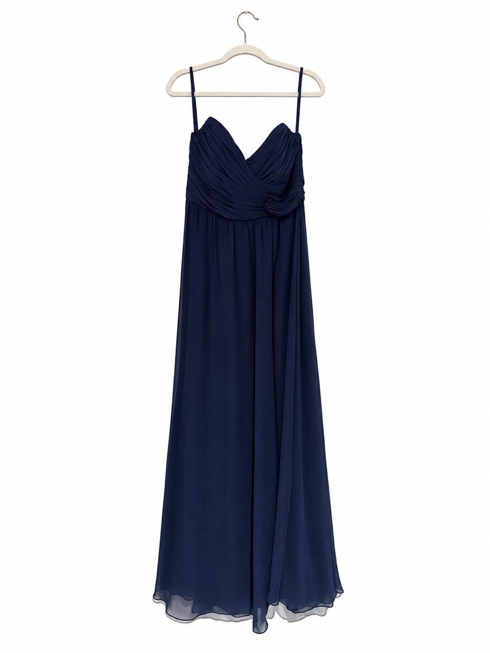 After Six Midnight Pleat Detail Strapless Chiffon A-Line Gown